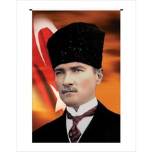 Gönder Bayrak Atatürk Posteri Raşel Kumaş - 200 x 300 cm