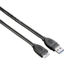 Hama USB 3.0 A Fiş - Micro B Fiş Kablo Siyah 1.8 m - HM.54507