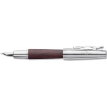 Faber-Castell E-Motion Krom/Ahşap Dolmakalem Koyu Kahverengi (B)