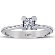 Lova D Renk 0,26 Karat Pırlanta Tektaş Yüzük 1020094