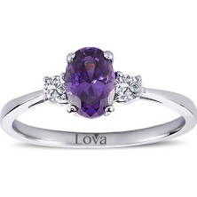 Lova Pırlantalı Oval Ametist Yüzük 1020225