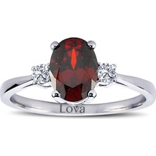 Lova Pırlantalı Oval Garnet Yüzük 1020227