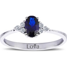 Lova Pırlantalı Oval Safir Yüzük 1020230