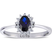 Lova Pırlantalı Oval Safir Anturaj Yüzük 1020232