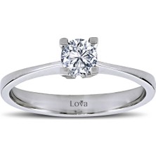 Lova E Renk 0,30 Karat Pırlanta Tektaş Yüzük 1030028