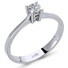 Lova D Renk 0,18 Karat Pırlanta Tektaş Yüzük 1030042