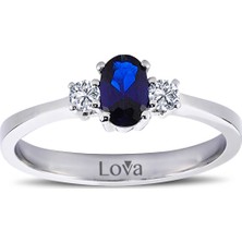 Lova Pırlantalı Oval Safir Yüzük 1030161