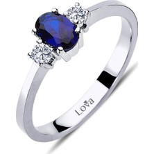 Lova Pırlantalı Oval Safir Yüzük 1030161