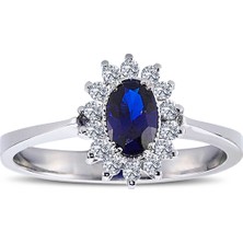 Lova Pırlantalı Oval Safir Anturaj Yüzük 1030168