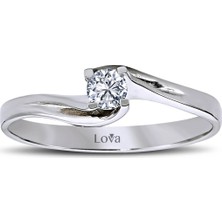 Lova E Renk 0,15 Karat Pırlanta Tektaş Yüzük 1040070