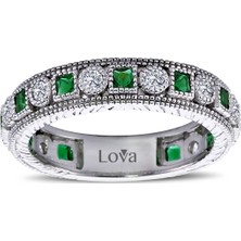 Lova Pırlantalı Prenses Zümrüt Tamtur Yüzük 1040082