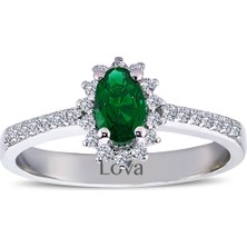 Lova Pırlantalı Oval Zümrüt Anturaj Yüzük 1040086