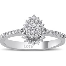 Lova Pırlanta Taşlı Damla Yüzük 1040099