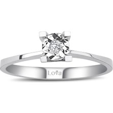 Lova 0,40 Karat Efektli Pırlanta Tektaş Yüzük 1040101