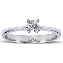 Lova H Renk 0,16 Karat Pırlanta Tektaş Yüzük 1050064
