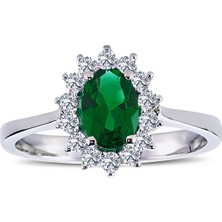 Lova Pırlantalı Oval Zümrüt Anturaj Yüzük 1050242