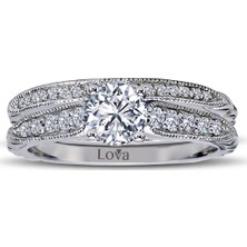 Lova 0,77 Karat Pırlanta Alyanslı Tektaş Yüzük 1060110