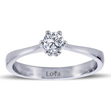 Lova D Renk 0,27 Karat Pırlanta Tektaş Yüzük 1070046