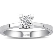Lova 0,50 Karat Efektli Pırlanta Tektaş Yüzük 1070088