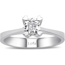 Lova 0,50 Karat Efektli Pırlanta Tektaş Yüzük 1070092