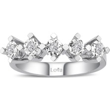Lova 1 Karat Efektli Pırlanta Beştaş Yüzük 1070099