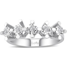 Lova 1 Karat Efektli Pırlanta Beştaş Yüzük 1070107