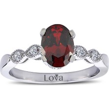 Lova Pırlantalı Oval Garnet Yüzük 1080057