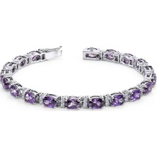 Lova Pırlantalı Oval Ametist Bileklik 4080006