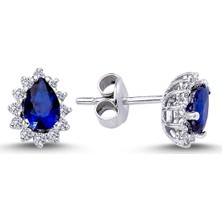 Lova Pırlantalı Damla Safir Anturaj Küpe 3020003