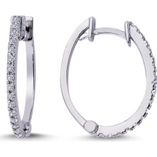 Lova Pırlantalı Oval Halka Küpe 3030019