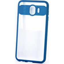 Case 4U Samsung Galaxy J4 Kılıf Koruyucu Buttom Arka Kapak - Mavi