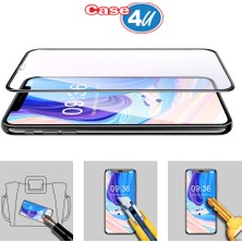 Case 4U Apple iPhone XS Max - iPhone 11 Pro Max Tam Kaplayan Tamperli Cam Ekran Koruyucu Curved Kırılmaz Kenar Siyah