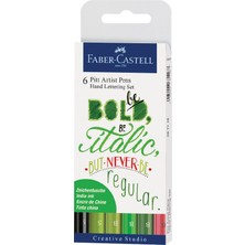 Faber-Castell Pitt Artist Pen Kaligrafi Seti Yeşil 6lı