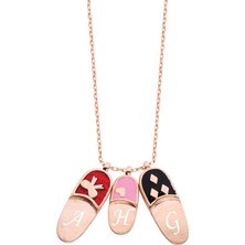 Harem Altın Aile Mineli Terlik Kız Çocuk Gümüş Kolye - Gms285