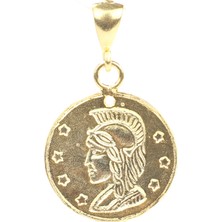 Nusret Takı 925 Ayar Gümüş Antik Roma Askeri Figürlü Madalyon Kolye Ucu