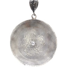 Nusret Takı 925 Ayar Gümüş Çiçekler Madalyon Kolye Ucu