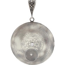 Nusret Takı 925 Ayar Gümüş Desenli Madalyon Kolye Ucu