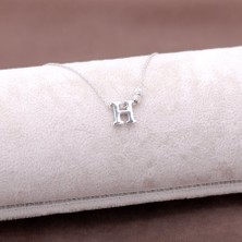 Sümer Telkari H Harfli Tasarım Gümüş Kolye 3811
