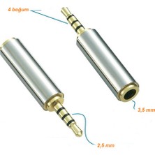 AoGo 2.5 mm Erkek To 3.5 mm Dişi Stereo Kulaklık Jakı Dönüştürücüsü