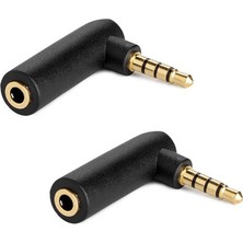 Boblov Stereo 3.5 mm Dişi - Erkek Stereo 90 Derece L Çevirici Jak