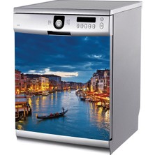 Tilki Dünyası Venice Manzarası Bulaşık Makinası Stickerı