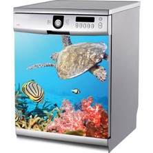 Tilki Dünyası Deniz Altı Manzarası Bulaşık Makinası Stickerı