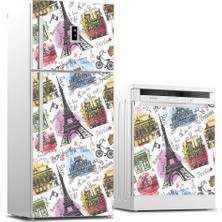 Tilki Dünyası Paris Buzdolabı, Bulaşık Makinesi ve Ocak Arkası Set Yapışkanlı Folyo 0037
