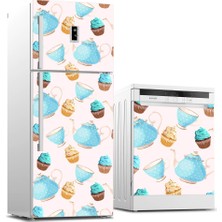 Tilki Dünyası Buzdolabı ve Bulaşık Makinesi Takım Sticker 0053