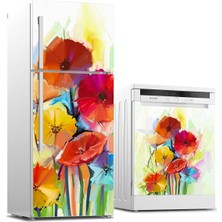 Tilki Dünyası Buzdolabı ve Bulaşık Makinesi Takım Sticker 0109