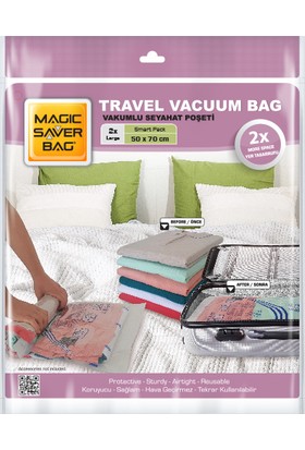 Magic Saver Bag 2'li Seyahat Vakumlu Poşet Seti (L)