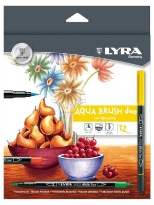 Lyra Aqua Brush Duo 12'li Fırça Uç+İnce Uç Sanatsal Keçeli Kalem L6521