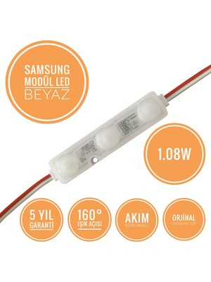 Amber LED Samsung Modül Led Mercekli Beyaz 1.08W ( 10 Adet )