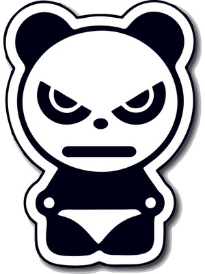 Areksan Angry Panda Sticker 13 cm