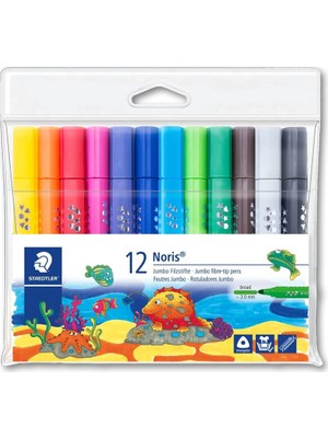 Staedtler Noris Clup Üçgen Jumbo Keçeli Kalem 12 Renk 328-B Wp12
